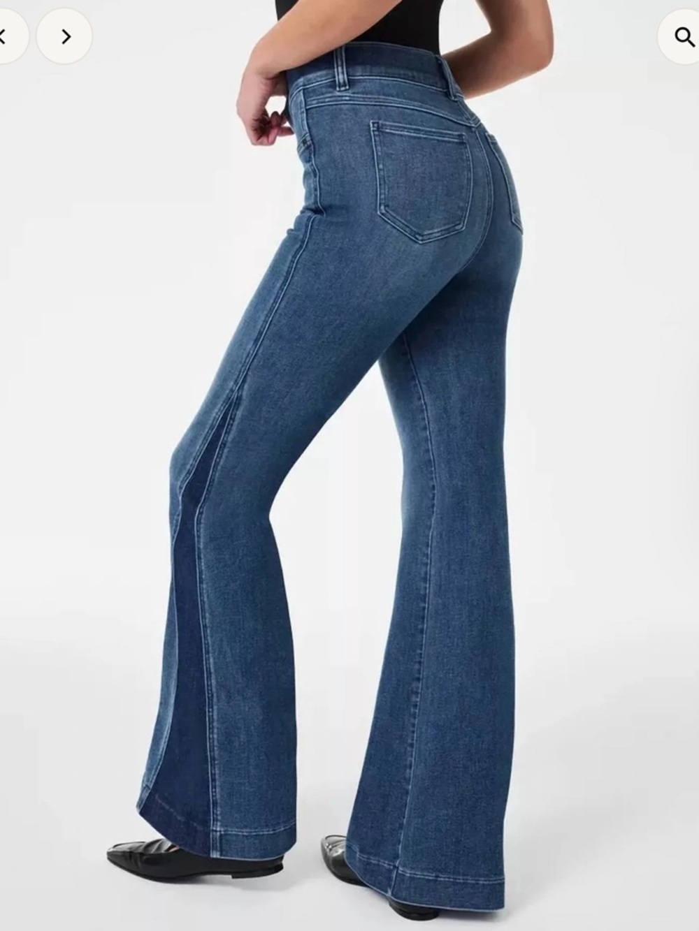SPANX Flare Jeans Mixed Indigo Wash Size Small Tall NWTS